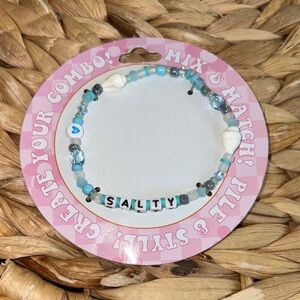 Beaded Bracelet with Blue and White Beads